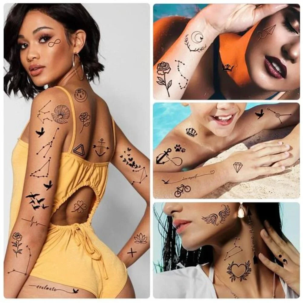 60 Sheets Small Temporary Tattoos, Fake Tattoos for Adults and kids, Celestial